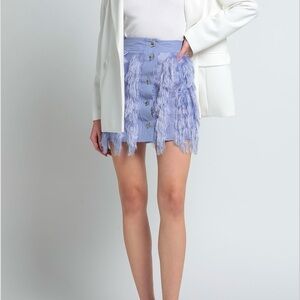 Ganni Light Purple Fringe Mini Skirt